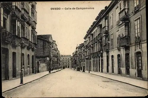 Ak Oviedo Asturias Spanien, Calle de Campomanes