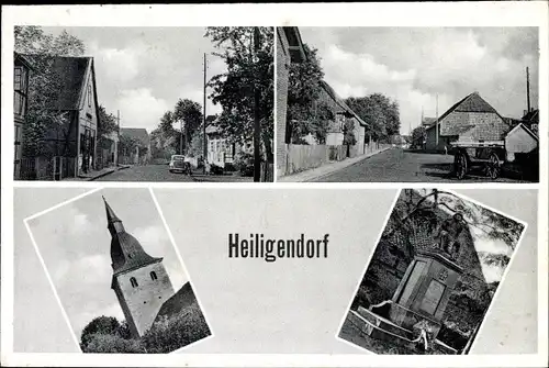 Ak Heiligendorf Wolfsburg in Niedersachsen, Ortsansichten, Kriegerdenkmal, Kirche