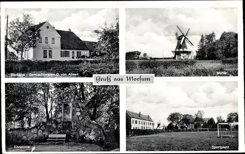 Ak Morsum Thedinghausen in Niedersachsen, Windmühle, Sportplatz, Bäckerei, Ehrenmal