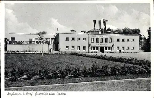 Ak Bergkamen in Westfalen, Gaststätte zum Stadion, Außenansicht