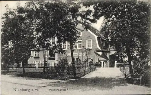 Ak Nienburg an der Weser, Gasthaus Weserpavillon