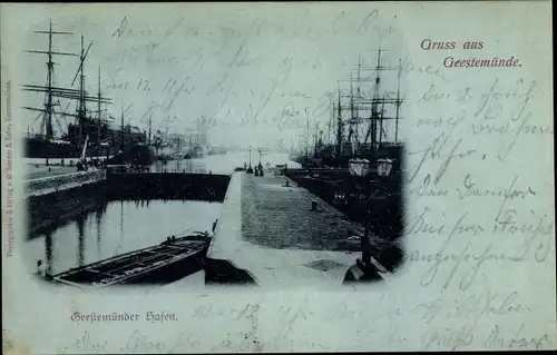 Ak Geestemünde Bremerhaven, Hafen