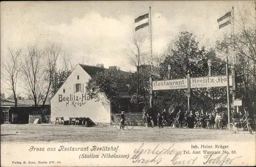 Ak Berlin Zehlendorf Nikolassee, Restaurant Beelitzhof