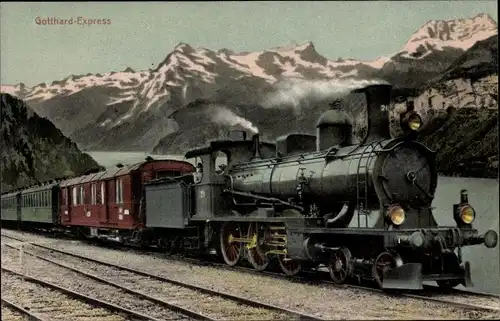 Ak Gotthard Express, Schweizer Eisenbahn, Dampflokomotive
