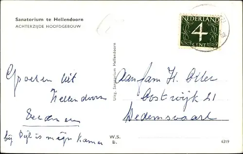 Ak Hellendoorn Overijssel, Sanatorium, Achterzijde Hofgebouw