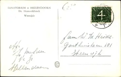 Ak Hellendoorn Overijssel, Sanatorium, Dr Homoetkliniek, Westzijde