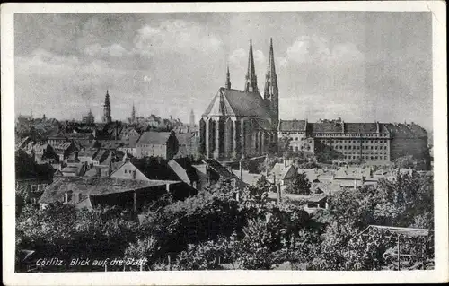 Ak Görlitz in der Lausitz, Peterskirche, Blick auf Stadt