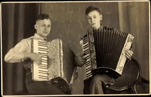 Foto Ak Musiker 4 fidele Crimmscher, Akkordeon, Albert Pfeifer, Fritz Kaiser