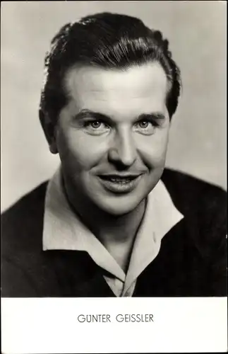 Ak Sänger Günter Geissler, Portrait, DDR, Schlager