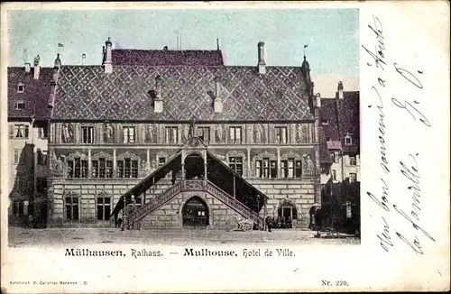 Ak Mulhouse Mülhausen Elsass Haut Rhin, Rathaus, Hotel de Ville