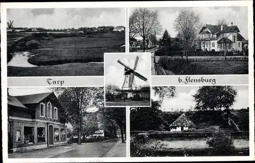 Ak Tarp in Schleswig Holstein, Geschäft, Windmühle, Ortsansichten