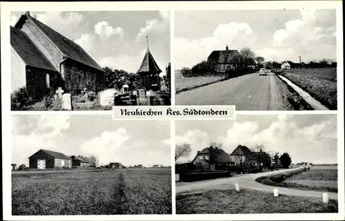 Ak Neukirchen in Nordfriesland, Kirche, Ortsansichten