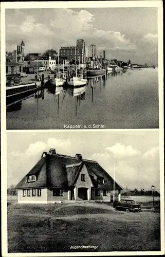 Ak Kappeln an der Schlei, Jugendherberge, Blick auf den Ort