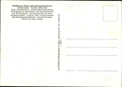 Ak Goldenstedt in Oldenburg, Straßburg's Hotel und Restaurant, Innenansicht