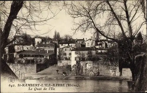 Ak Saint Rambert Rhône, Le Quai de l'Ile