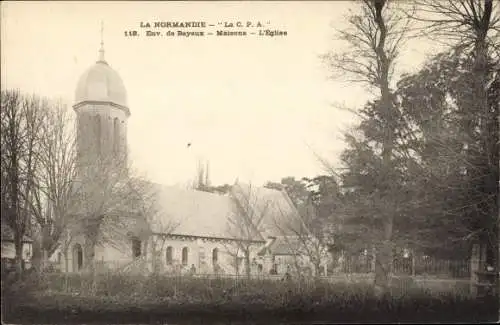 Ak Bayeux Calvados, Maisons, L'Eglise