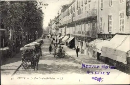 Ak Vichy Allier, La Rue Cunin Gridaine