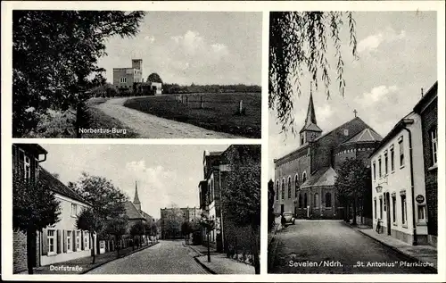 Ak Sevelen Issum am Niederrhein, Norbertusburg, St. Antonius Pfarrkirche