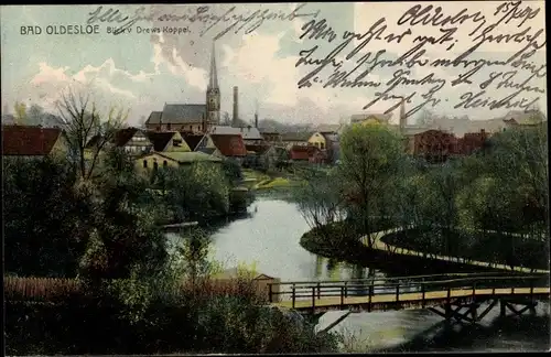 Ak Bad Oldesloe in Schleswig Holstein, Blick von Drews Koppel