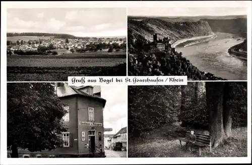 Ak Bogel im Taunus, Panorama, Gasthaus und Metzgerei Lindenhof, Inh. Otto Weidenmüller, Goarshausen