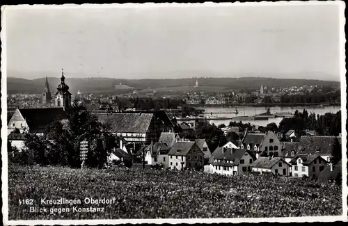 Ak Kreuzlingen Kanton Thurgau, Oberdorf, Blick gegen Konstanz