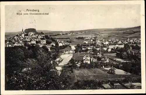 Ak Arnsberg im Sauerland, Gesamtansicht vom Emsendenkmal aus