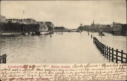 Ak Amsterdam Nordholland Niederlande, Buiten Amstel