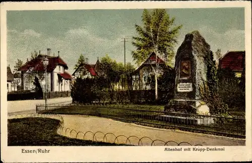 Ak Essen im Ruhrgebiet, Altenhof, Krupp Denkmal