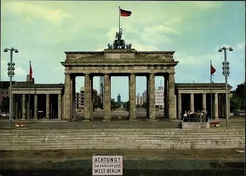Ak Berlin, Sektorengrenze am Brandenburger Tor