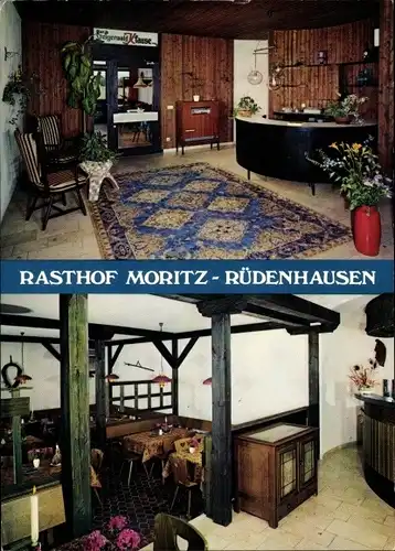Ak Rüdenhausen in Unterfranken, Rasthof Moritz, Innenansichten