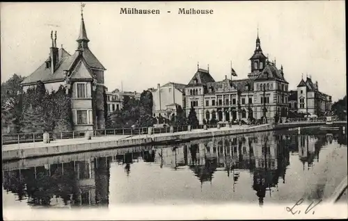 Ak Mulhouse Mülhausen Elsass Haut Rhin, Blick auf den Ort