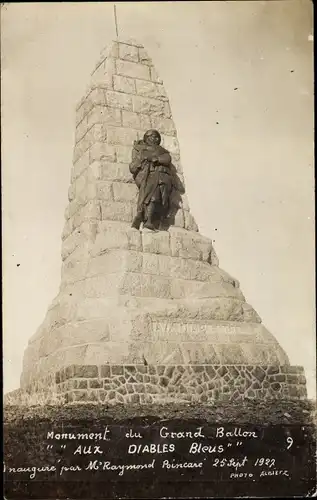 Ak Soultz Sulz Elsass Haut Rhin, Grand Ballon, Großer Belchen, Monument Aux Diables Bleus