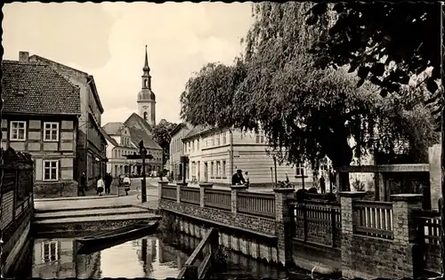 Ak Lübbenau im Spreewald, Wasserpartie am Mühleneck