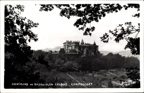 Ak Brullioles Rhône, Chamousset, Blick auf ein Schloss