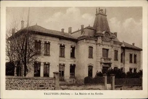 Ak Taluyers Rhône, La Mairie et les Ecoles