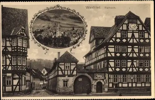 Ak Wanfried im Werra-Meißner-Kreis, Rathaus, Panorama