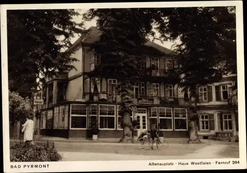 Ak Bad Pyrmont in Niedersachsen, Pension Haus Westfalen, Altenauplatz