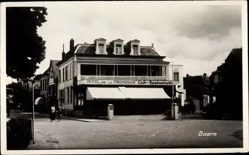 Ak Baarn Utrecht Niederlande, Partie mit Hotel de la Promenade, Cafe-Restaurant