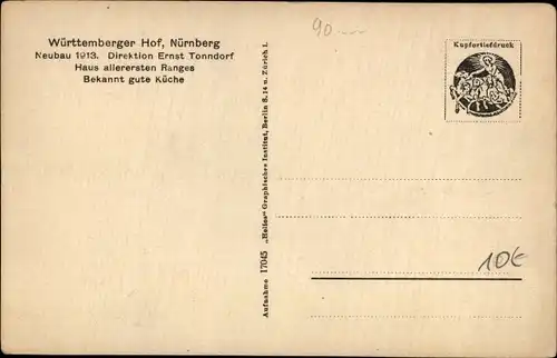 Ak Nürnberg in Mittelfranken, Württemberger Hof