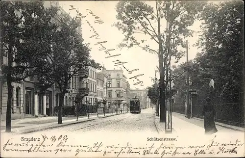 Ak Grudziądz Graudenz Westpreußen, Schützenstraße