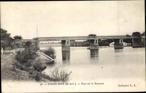 Ak Juigné Béné Maine et Loire, Pont sur la Mayenne