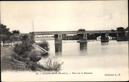 Ak Juigné Béné Maine et Loire, Pont sur la Mayenne