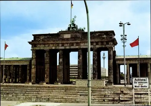 Ak Berlin Tiergarten, Berliner Mauer, Brandenburger Tor