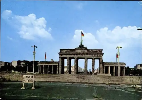 Ak Berlin Tiergarten, Berliner Mauer, Brandenburger Tor