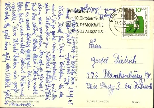 Ak Schauspielerin Irmgard Düren, Portrait, DDR Fernsehfunk, DEFA