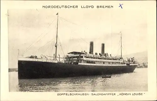 Ak Doppelschrauben-Salondampfer Königin Louise, Norddeutscher Lloyd