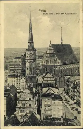 Ak Nysa Neisse Schlesien, Blick vom Turm der Kreuzkirche