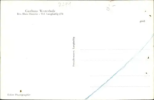 Ak Westerholz in Schleswig-Holstein, Gasthaus Westerholz, Innenansicht