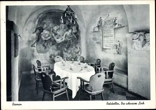 Ak Hansestadt Bremen, Ratskeller, Das schwarze Loch, Innenansicht