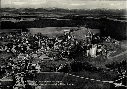 Ak Bad Grönenbach im Allgäu, Kneippkurort, Fliegeraufnahme